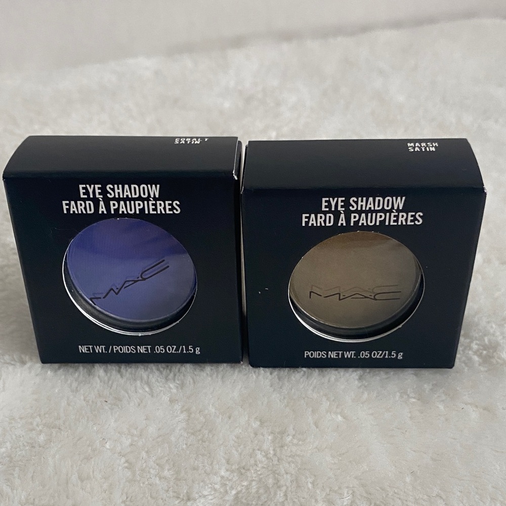 MAC Cosmetics Eyeshadow Duo in Vibrant Cobalt Satin and Marsh Satin - Picture 2 of 10
